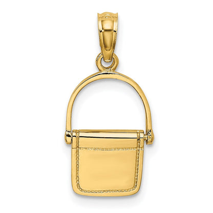 14k Yellow Gold 3-D Moveable Polished Purse Charm