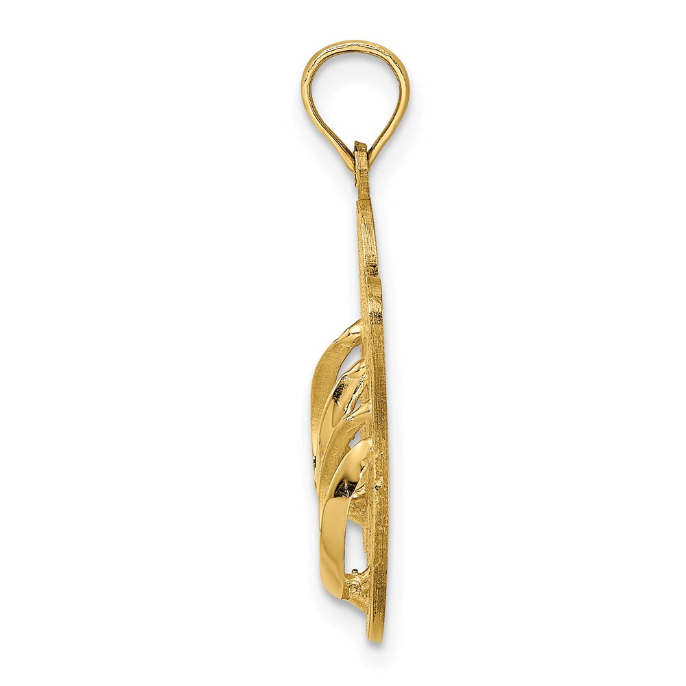 14k Yellow Gold Large SAINT AUGUSTINE Flip-flops Charm