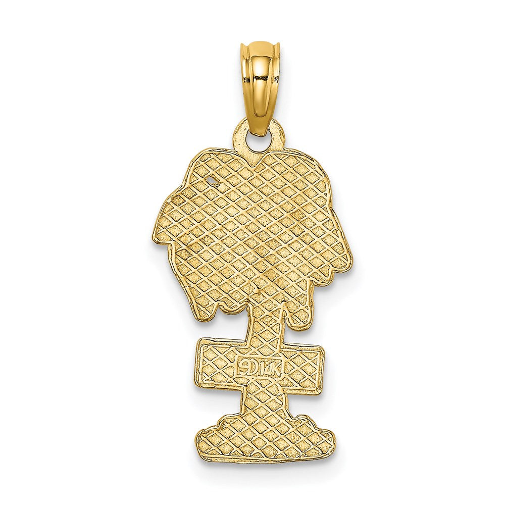 14k Yellow Gold HHI (HILTON HEAD ISLAND) Palm Tree Charm