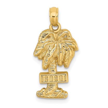 14k Yellow Gold HHI (HILTON HEAD ISLAND) Palm Tree Charm