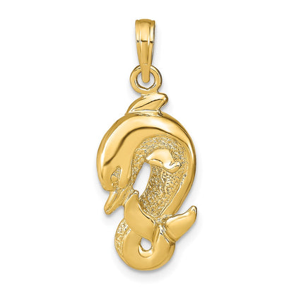 14k Yellow Gold Dolphin Pendant