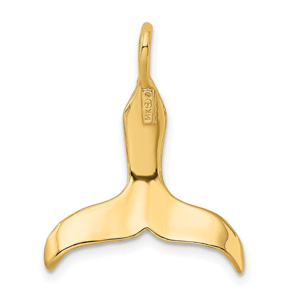 14k Yellow Gold 3-D Polished Whale Tail Charm