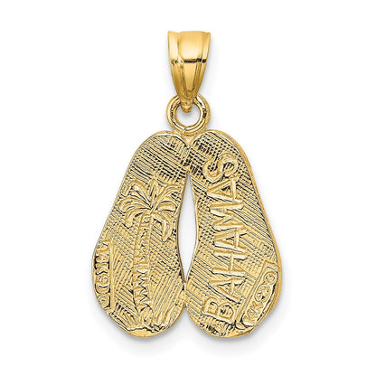 14k Yellow Gold BAHAMAS Double Sandals Charm