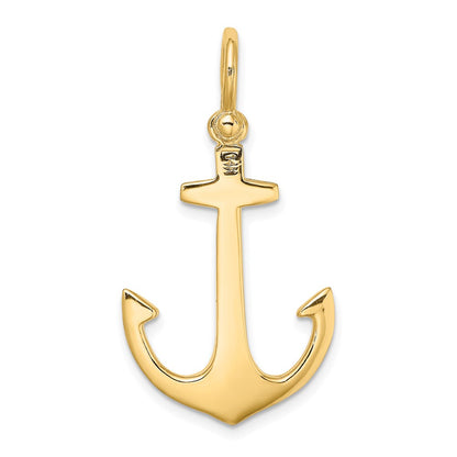 14k Yellow Gold 3-D Polished Anchor Charm