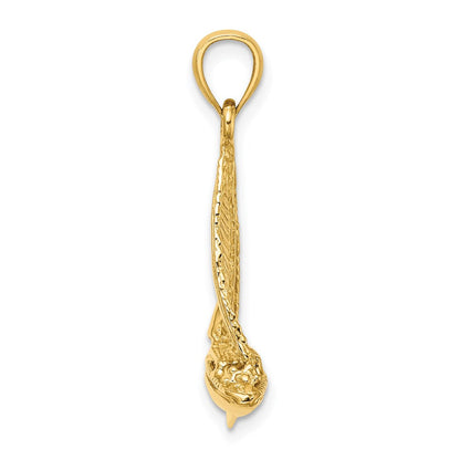 14k Yellow Gold 3-D Polished Sailboat Charm