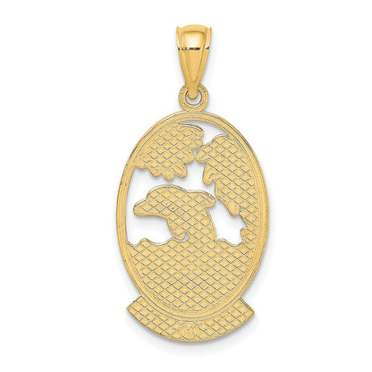 14k Yellow Gold KEY WEST Dolphin Sunset Scene Charm