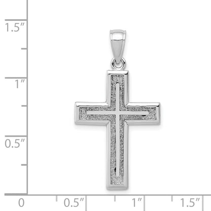 14k White Gold Cross Charm