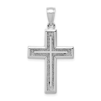 14k White Gold Cross Charm