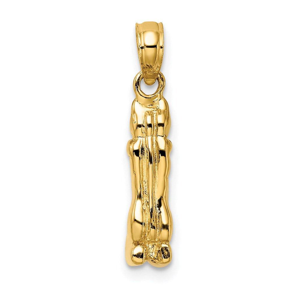 14k Yellow Gold 3D Polished MARCO ISLAND Cat Charm