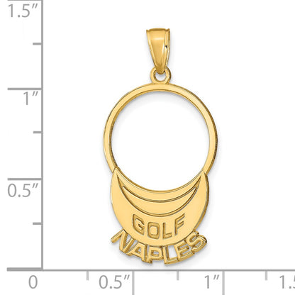 14k Yellow Gold GOLF NAPLES Visor Pendant