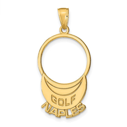 14k Yellow Gold GOLF NAPLES Visor Pendant