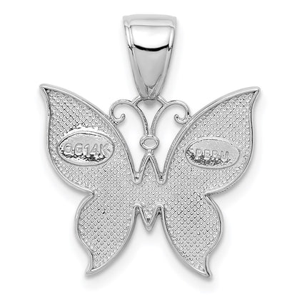 14k White Gold Butterfly Pendant