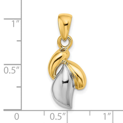 14k Two-tone Gold Two-tone Gold Polished Contemporary Pendant
