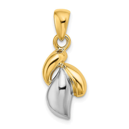 14k Two-tone Gold Two-tone Gold Polished Contemporary Pendant