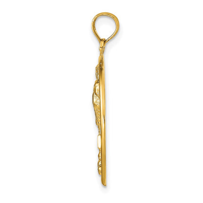 14k Yellow Gold SANIBEL Palm Tree Pendant