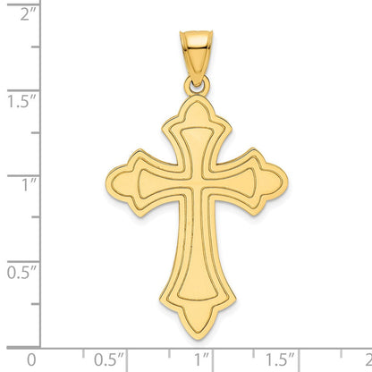 14k Yellow Gold Polished Cross Pendant