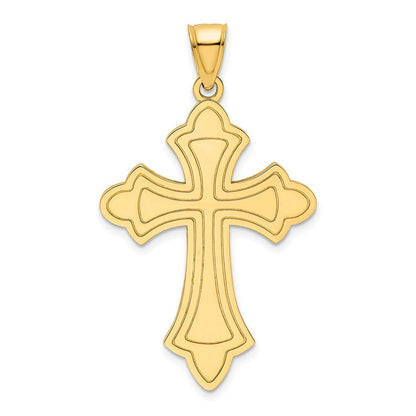 14k Yellow Gold Polished Cross Pendant