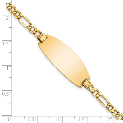 14k Semi-solid Oval Figaro ID Bracelet