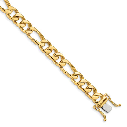 14k Yellow Gold 9mm Hand-polished Figaro Link Chain Necklace