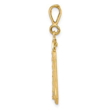 14k Yellow Gold Large Brushed Diamond-cut Number 30 Charm