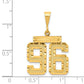 14k Yellow Gold Large Brushed Diamond-cut Number 96 Charm
