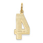 14k Yellow Gold  Large Polished Number 4 Charm