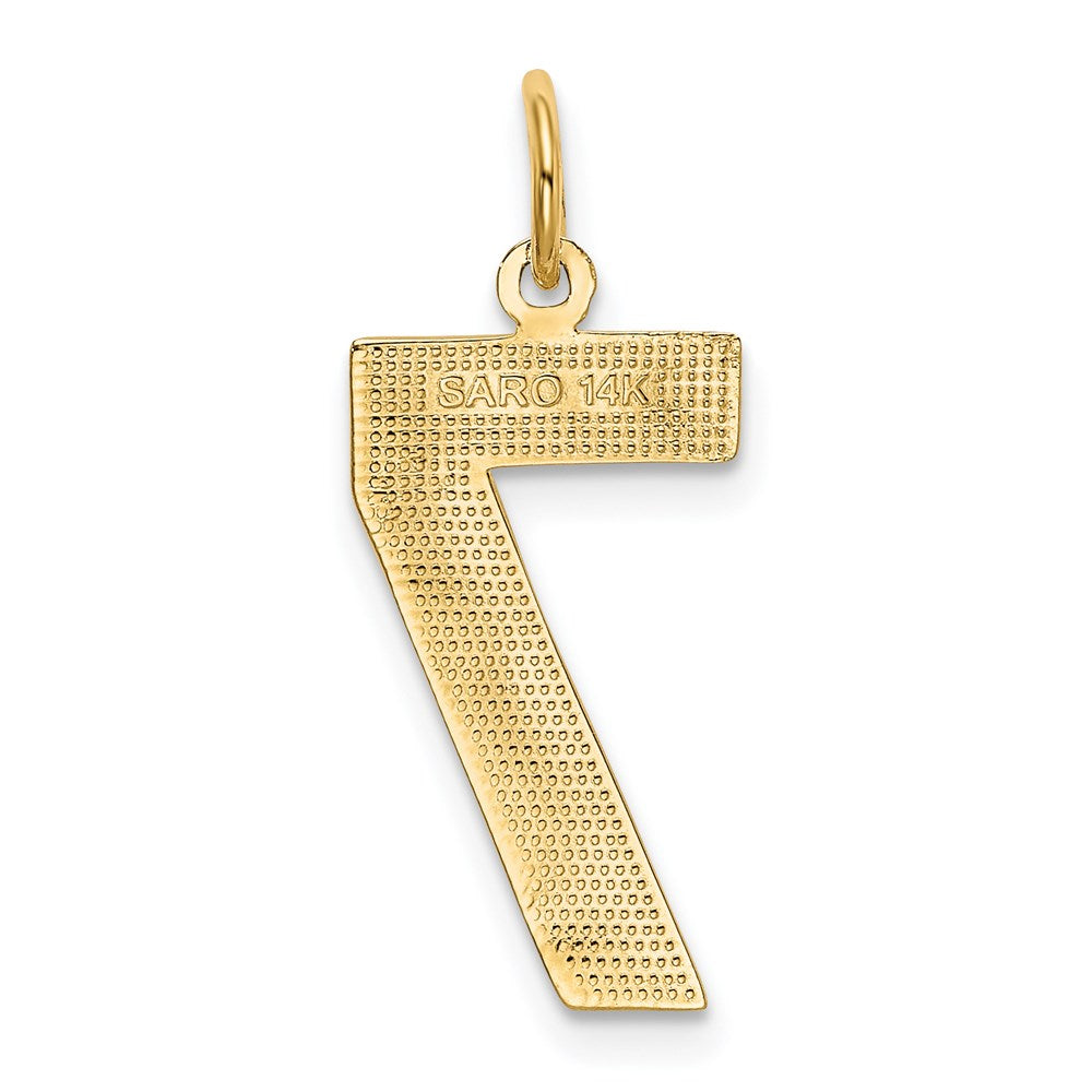 14k Yellow Gold  Large Polished Number 7 Charm