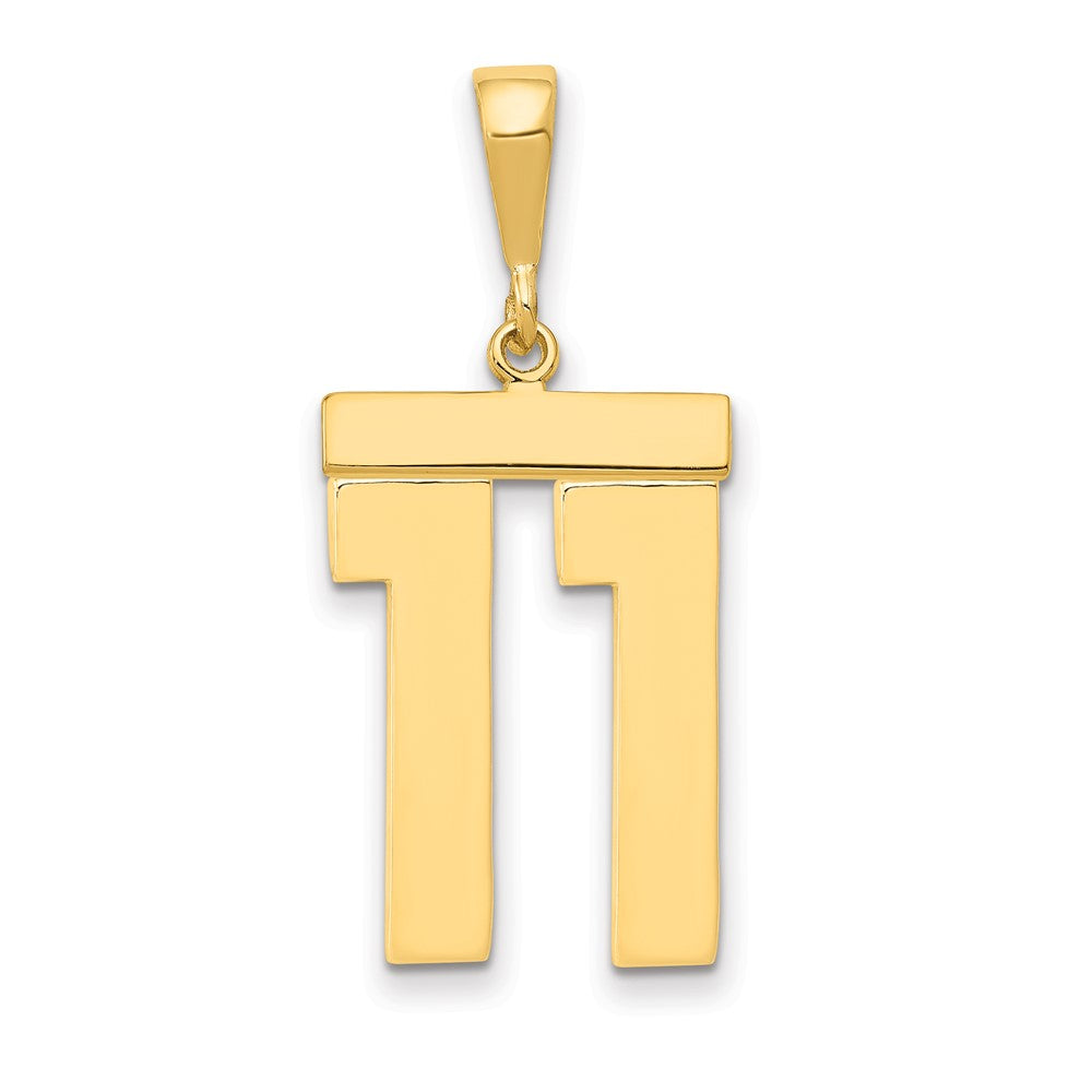 14k Yellow Gold Large Polished Number 11 Charm