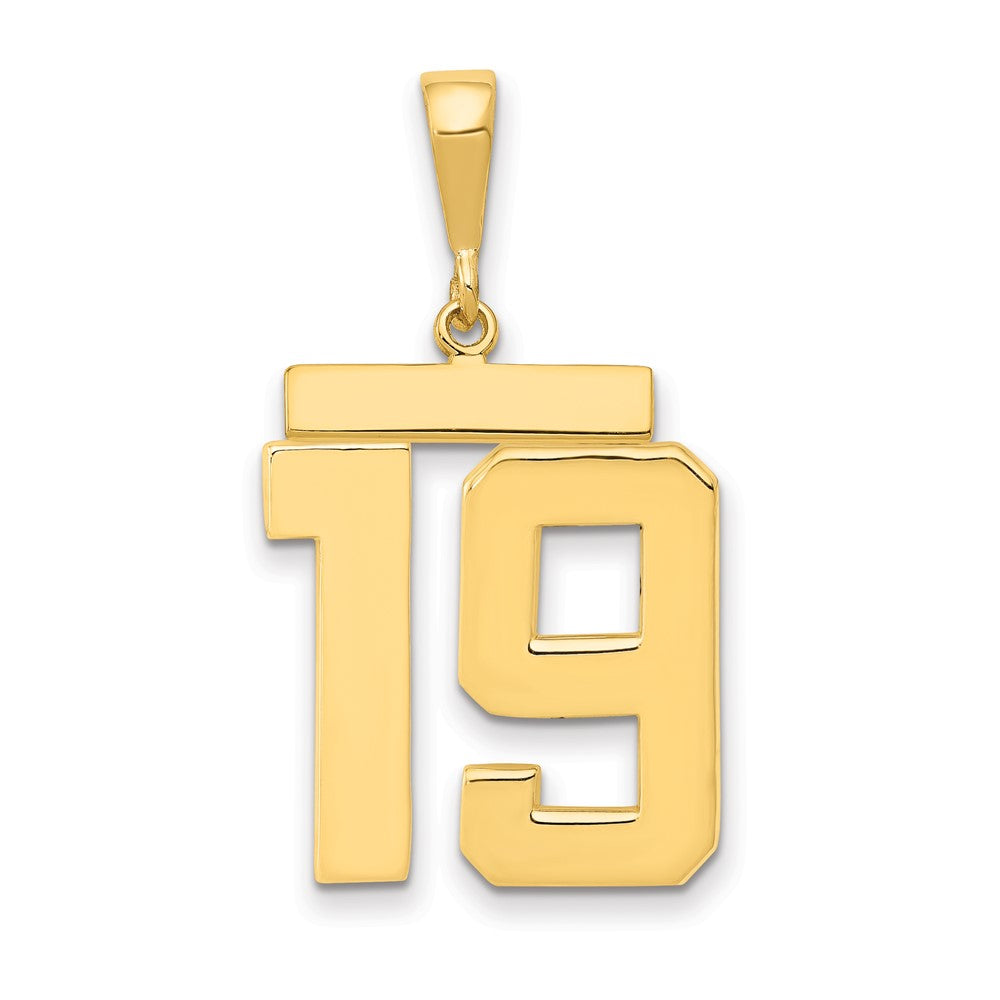 14k Yellow Gold Large Polished Number 19 Charm