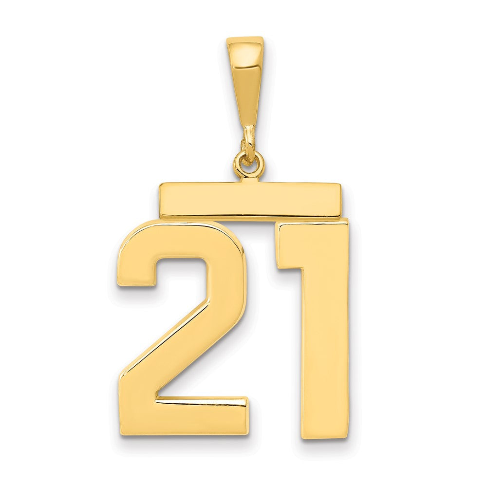 14k Yellow Gold Large Polished Number 21 Charm