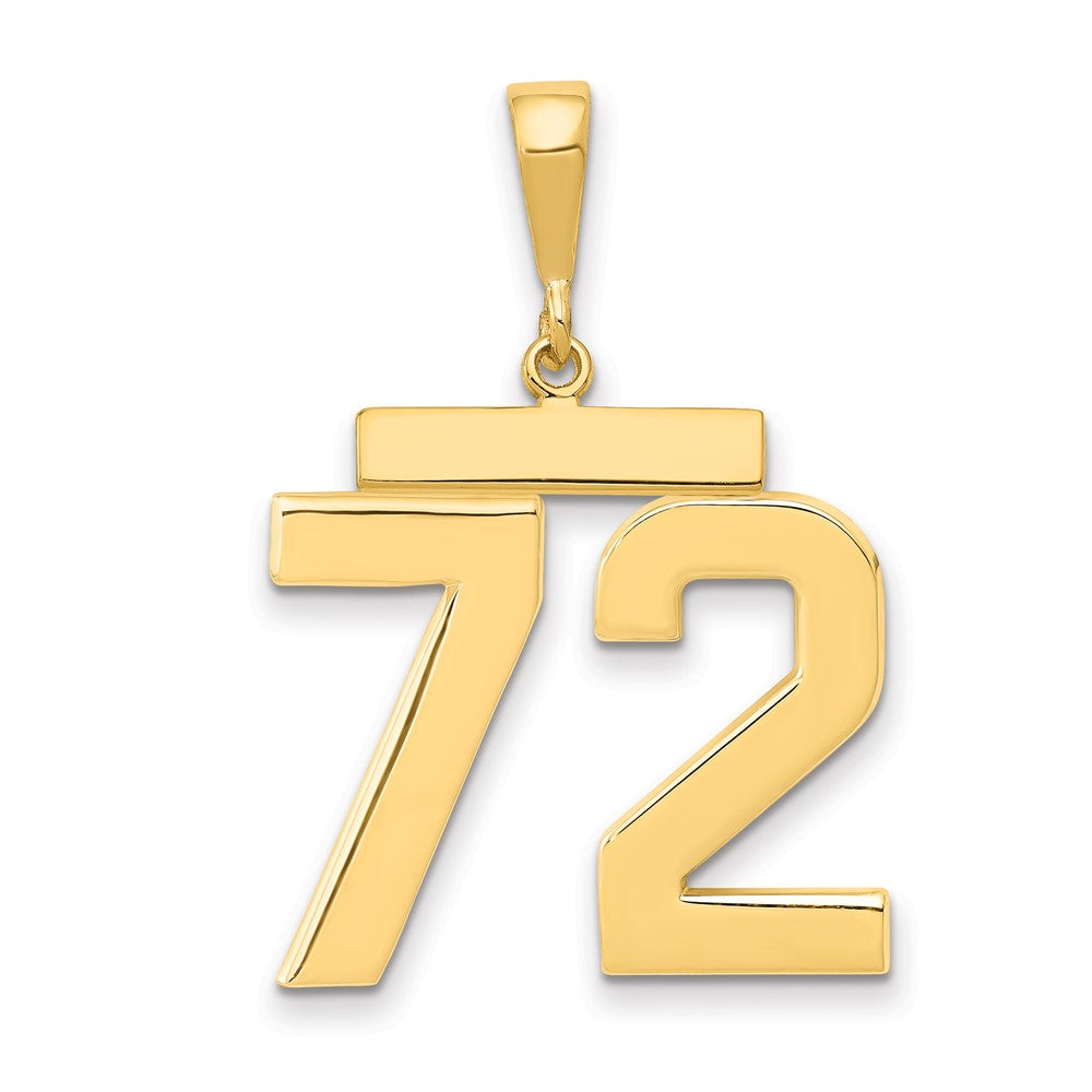 14k Yellow Gold Large Polished Number 72 Charm