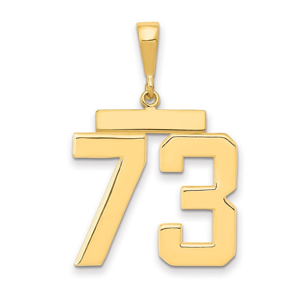 14k Yellow Gold Large Polished Number 73 Charm