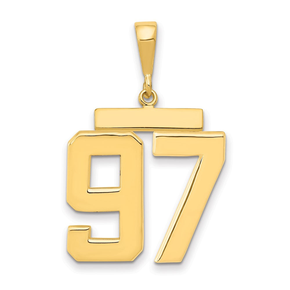 14k Yellow Gold Large Polished Number 97 Charm