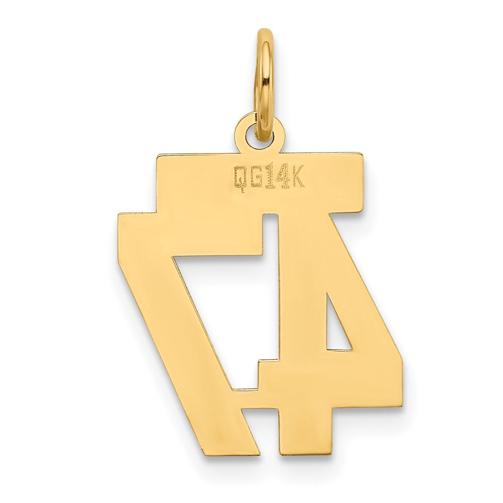 14k Yellow Gold Small Polished Number 47 Charm