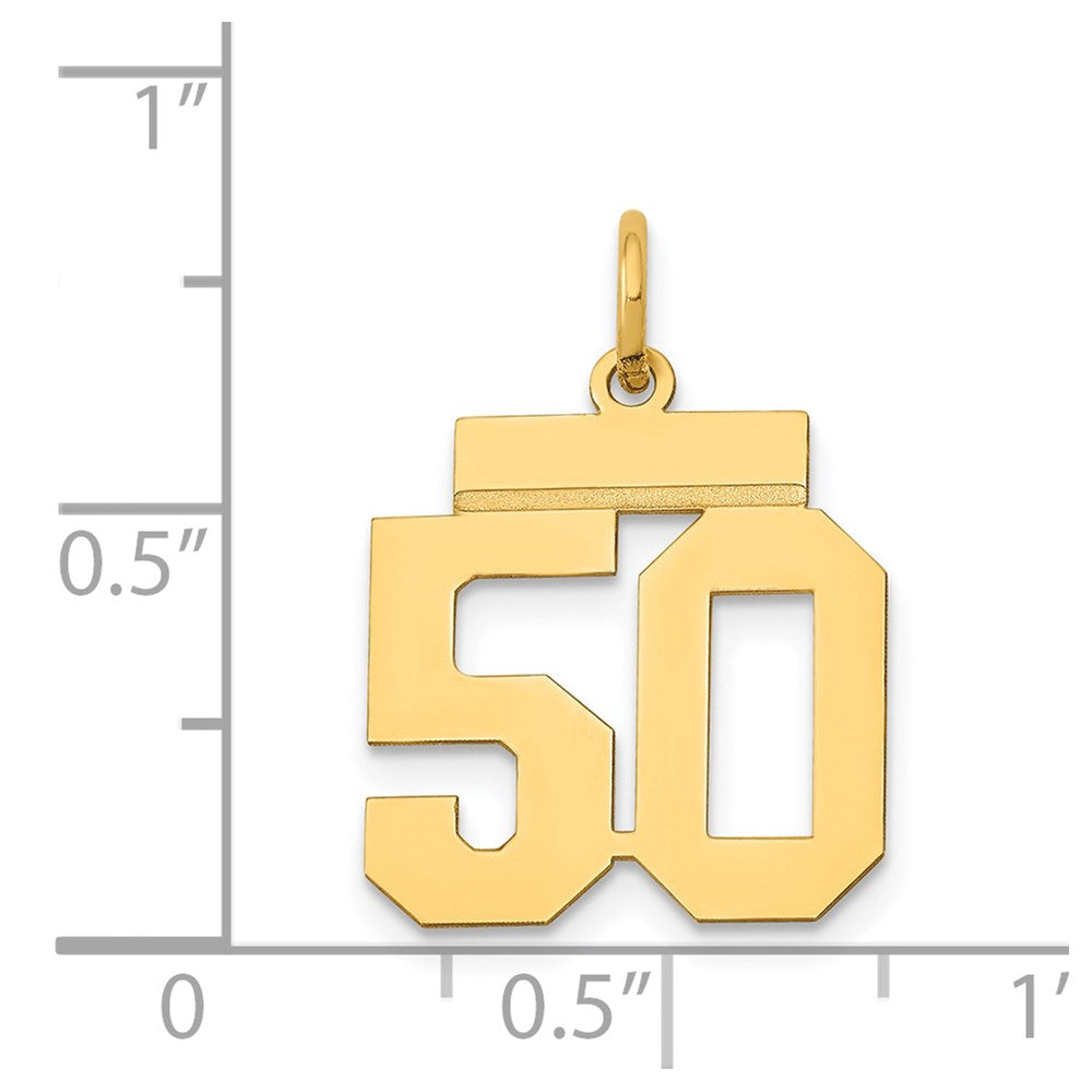 14k Yellow Gold Small Polished Number 50 Charm