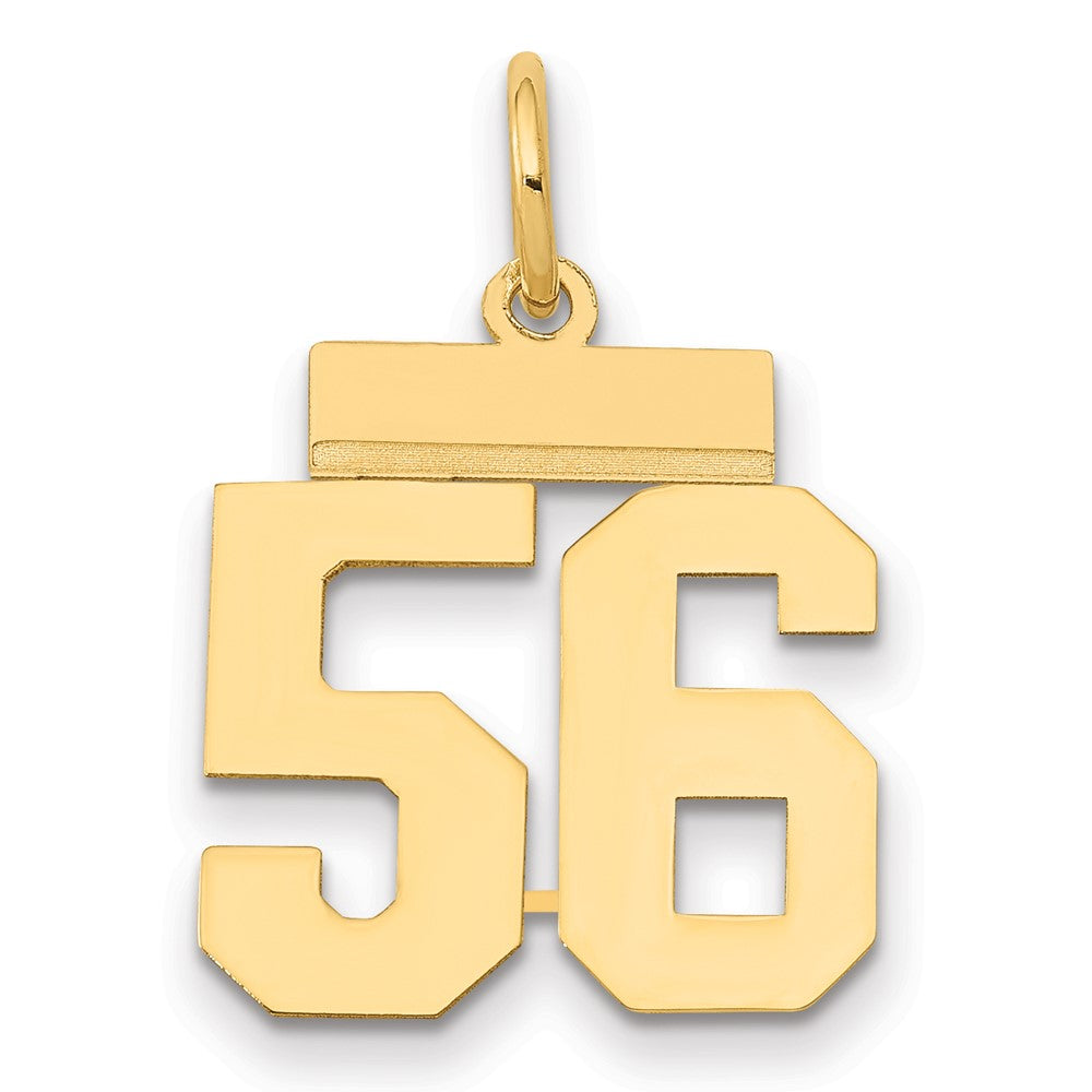 14k Yellow Gold Small Polished Number 56 Charm