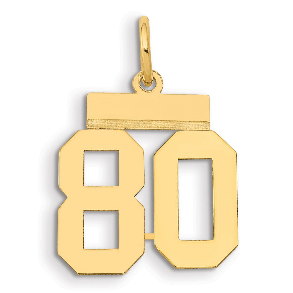 14k Yellow Gold Small Polished Number 80 Charm