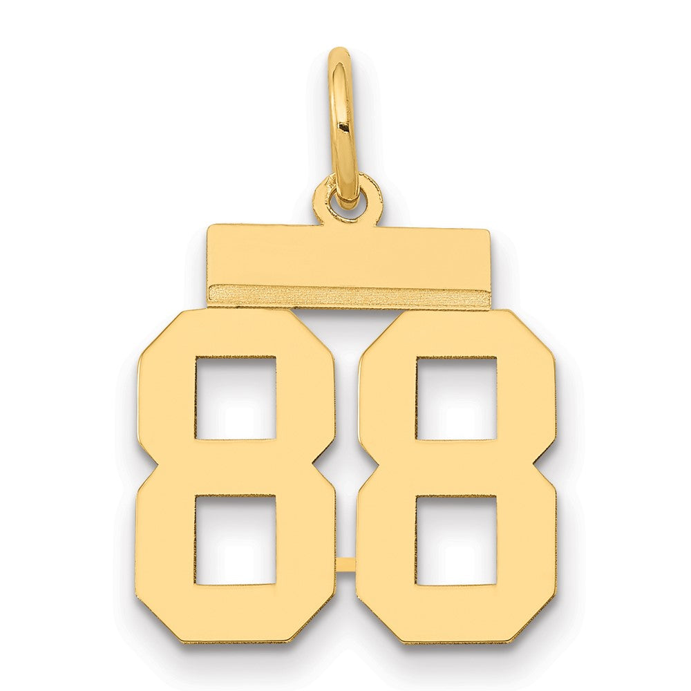 14k Yellow Gold Small Polished Number 88 Charm