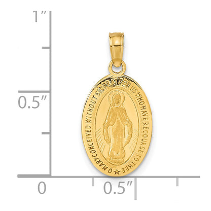 14k Yellow Gold Miraculous Medal Pendant