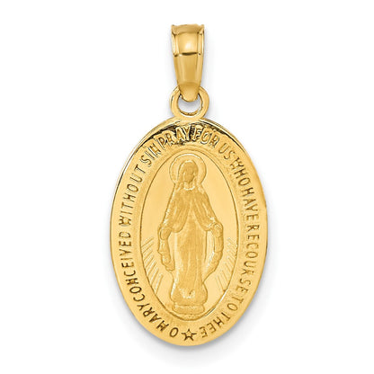 14k Yellow Gold Miraculous Medal Pendant