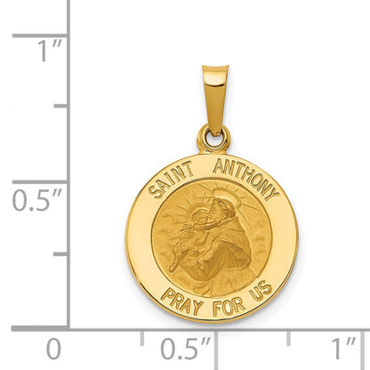 14k Yellow Gold Saint Anthony Medal Charm