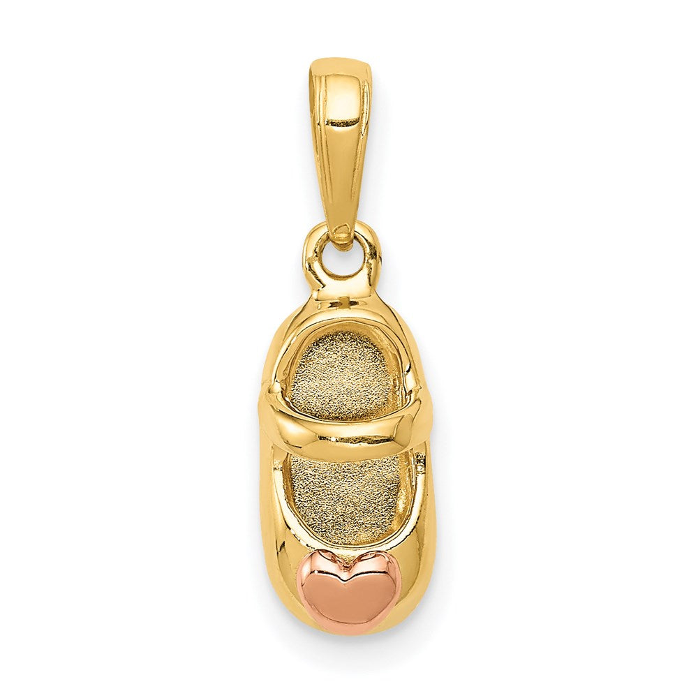 14k Two-tone Gold  3D Two-tone Gold Baby Shoe Charm
