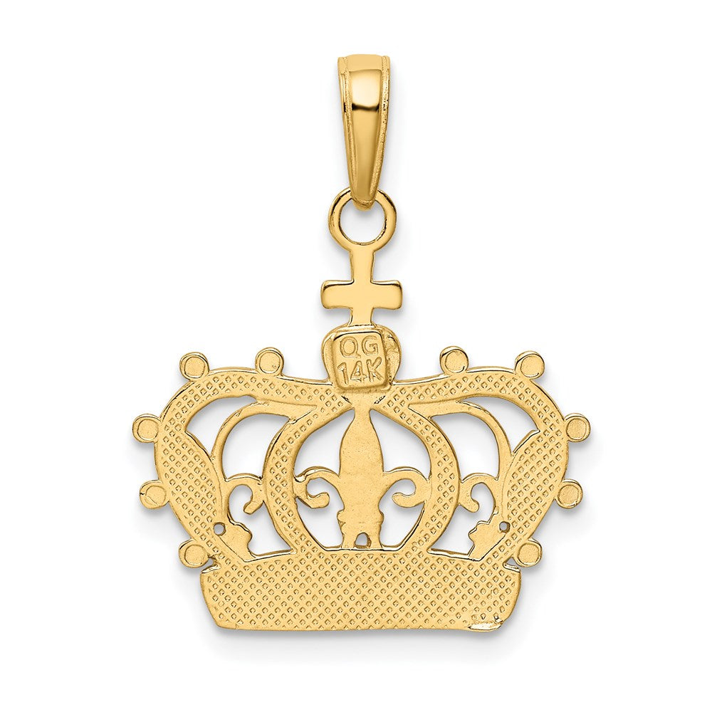14k Yellow u0026 Rhodium Gold Rhodium Crown Pendant