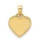 14k Yellow & Rhodium Gold and White Rhodium Diamond-cut Border Heart Pendant