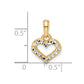 14k Yellow & Rhodium Gold and White Rhodium Diamond-cut Heart Pendant