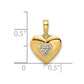 14k Yellow & Rhodium Gold and White Rhodium D/iamond-cut Puffy Heart Pendant