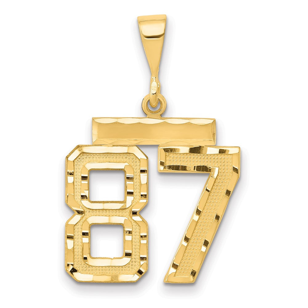 14k Yellow Gold Medium Diamond-cut Number 58 Charm