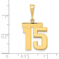 14k Yellow Gold Medium Polished Number 15 Charm