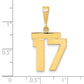 14k Yellow Gold Medium Polished Number 17 Charm