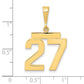 14k Yellow Gold Medium Polished Number 27 Charm
